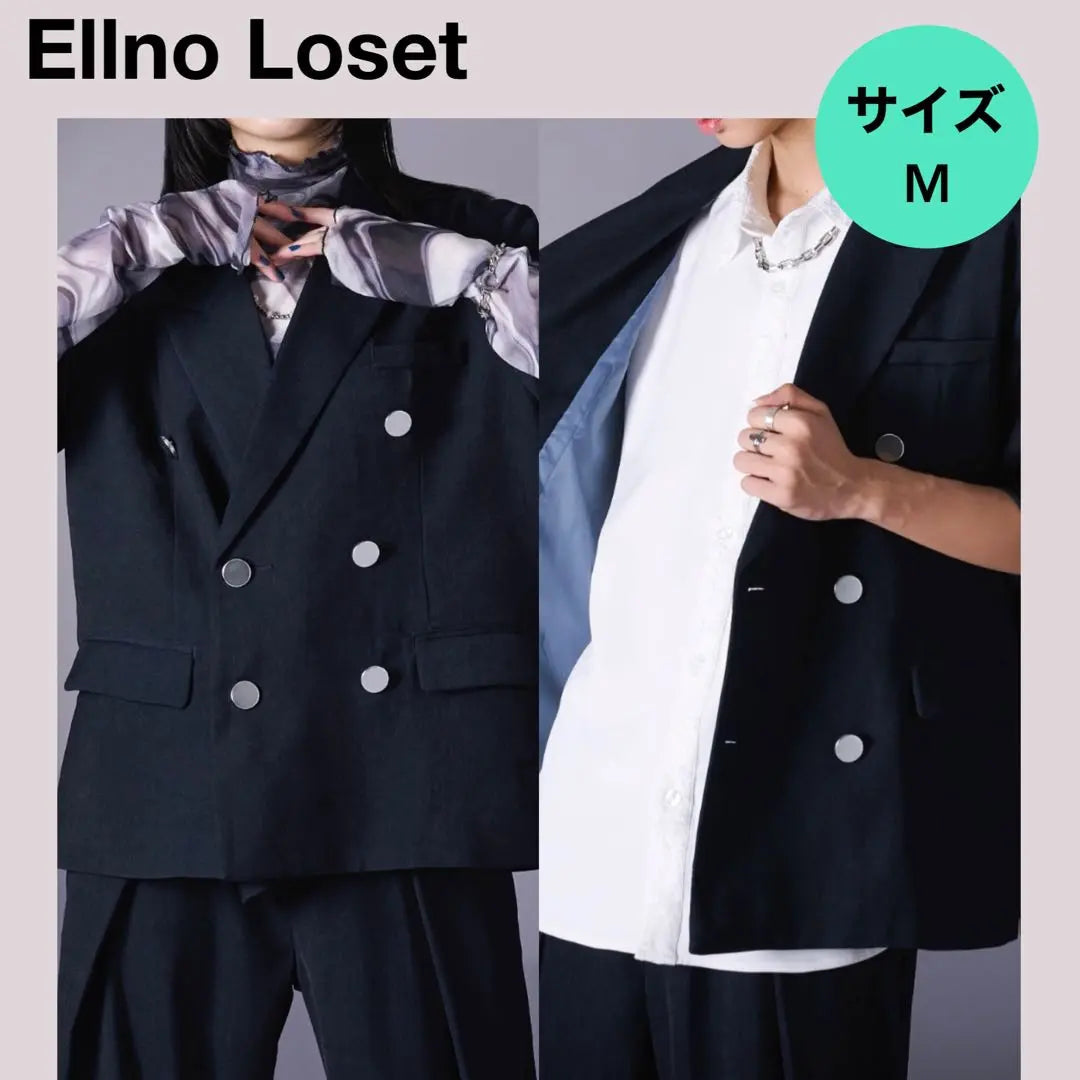 ★Chaqueta doble holgada con esquema de colores Ellno Loset<m> Mujeres Hombres</m>