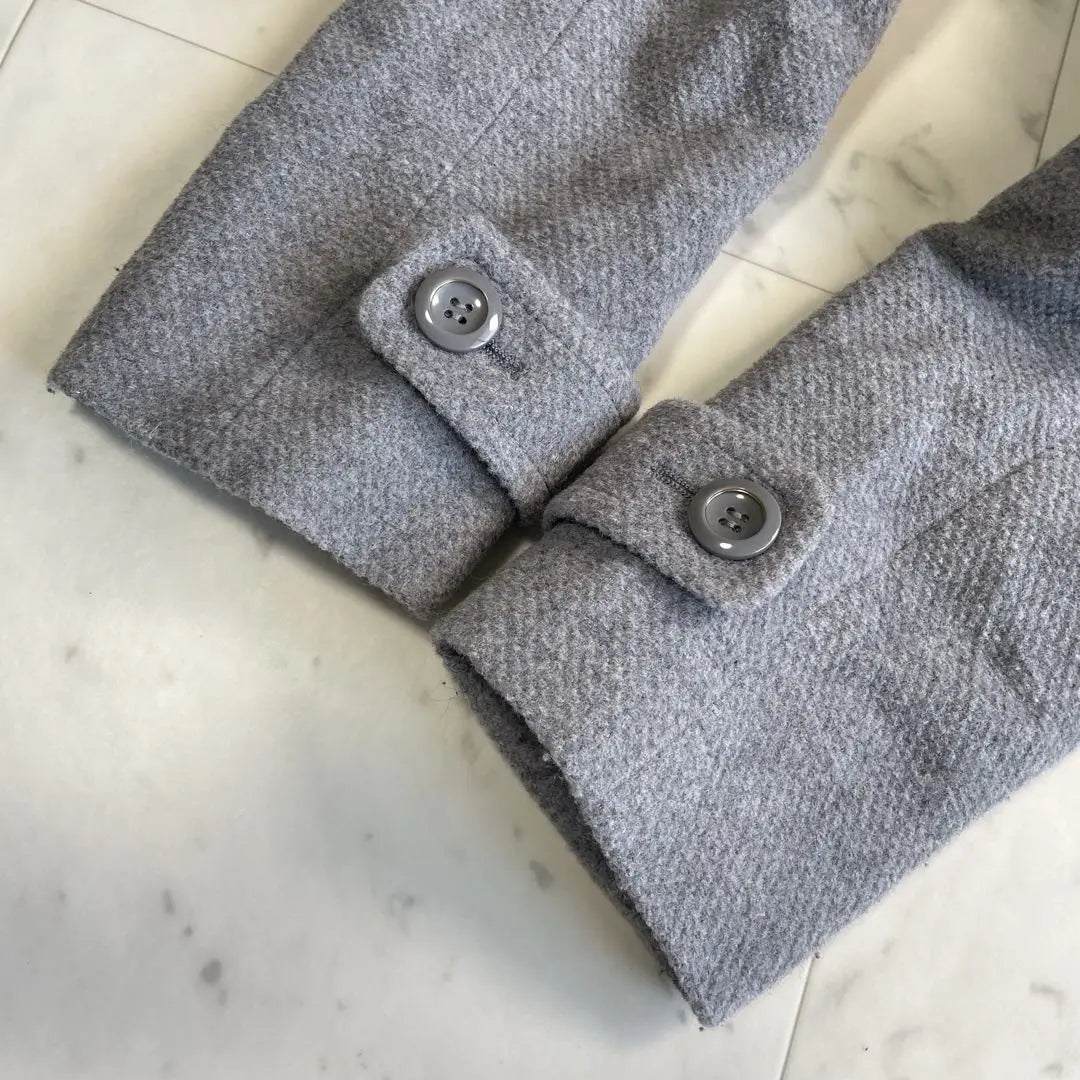 Anysys Abrigo De Piel De Mapache Angola Lambwool Fornituras Metálicas L Gris | エニィスィス ラムウール アンゴラ ラクーンファー コート 金具 L グレー