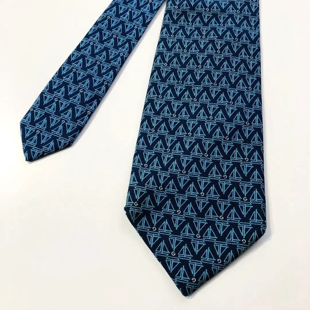 GUCCI tie motif pattern navy