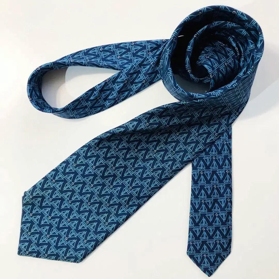 GUCCI tie motif pattern navy