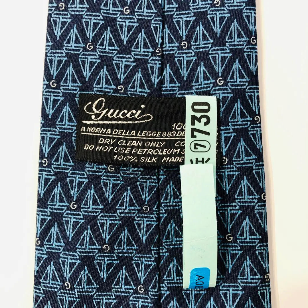 GUCCI tie motif pattern navy