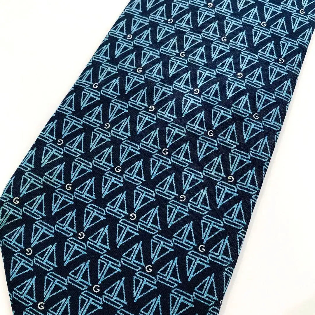 GUCCI tie motif pattern navy