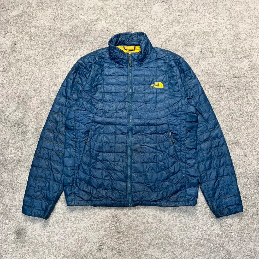 Tela North Face Plumífero ligero talla M azul logo bordado azul | ノースフェイス 生地薄め ダウンジャケット Mサイズ 青色 ブルー 刺繍ロゴ