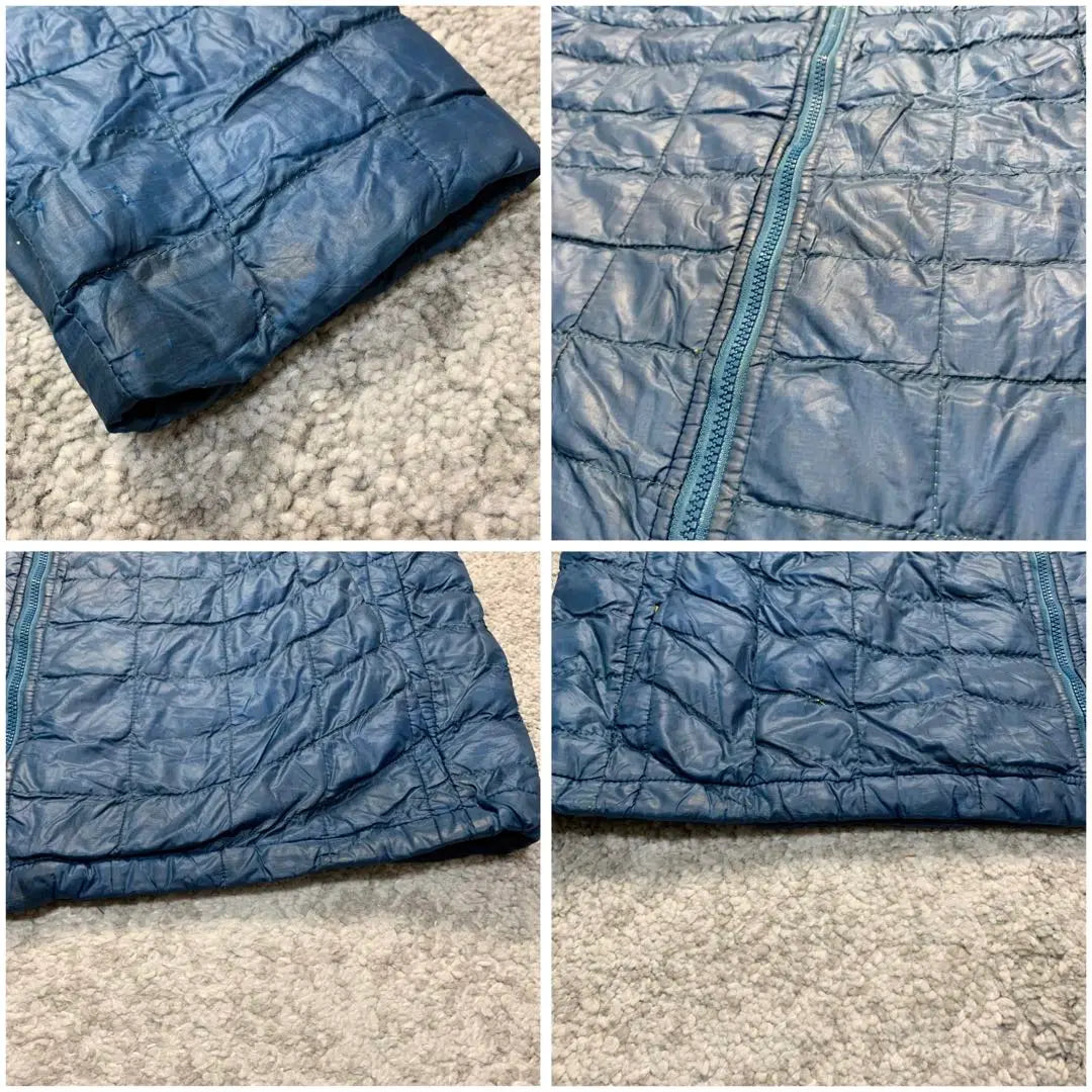 Tela North Face Plumífero ligero talla M azul logo bordado azul | ノースフェイス 生地薄め ダウンジャケット Mサイズ 青色 ブルー 刺繍ロゴ