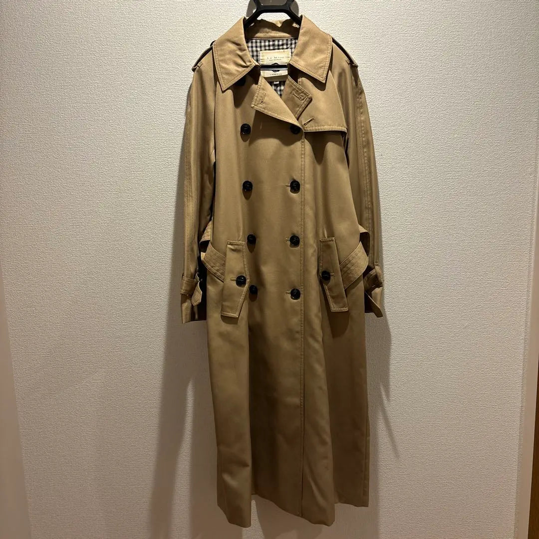 Nueva gabardina larga a cuadros beige para mujer | 新品 トレンチコート 長め ベージュ レディース チェック