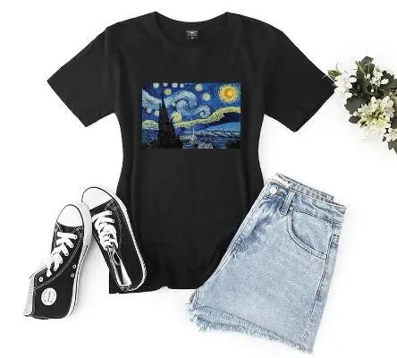 [★New★Unused★Men's L] Van Gogh Starry Night T-shirt