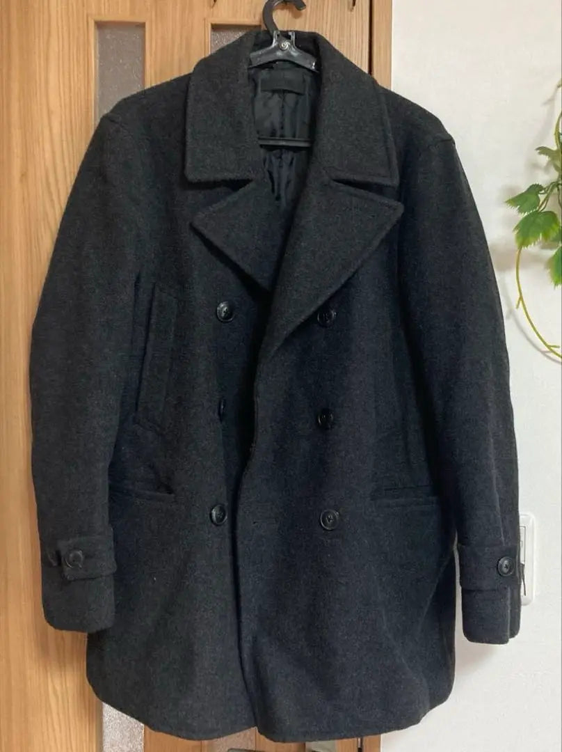 UNIQLO Wool Mixed Peacoat Dark Gray