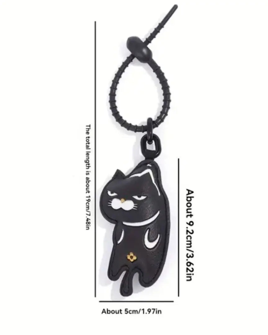 Black Cat Design Keychain Cute Fashionable Unique Casual New Unused