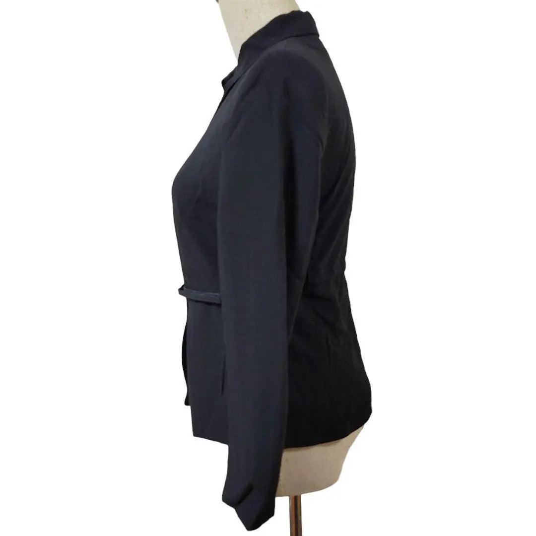 Comme Sade Mode Wool Jacket with Belt Black Zip-Up Pocket M