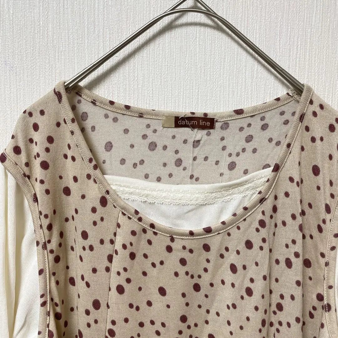 ❤️New tag included❤️datumline [L] Long sleeve tunic dot pattern brown