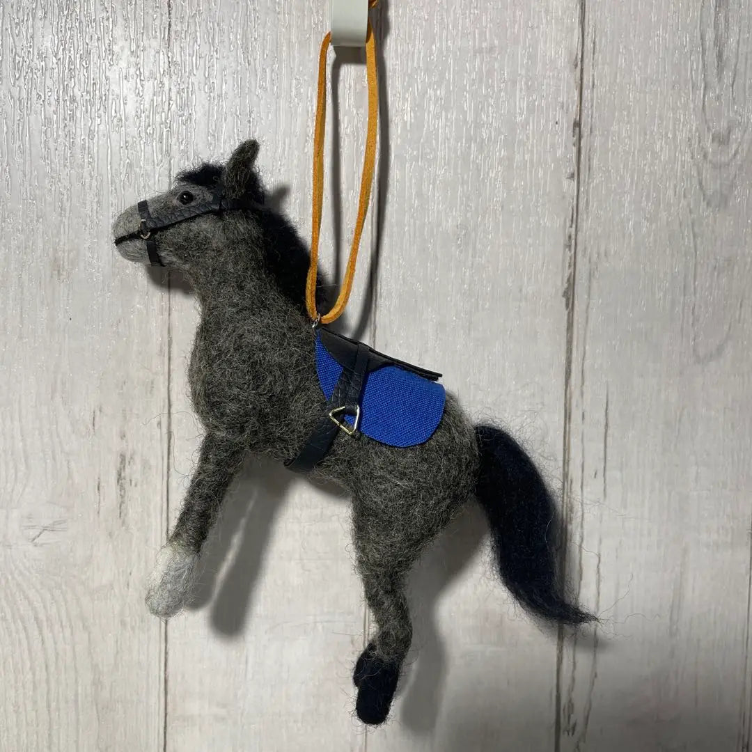 2. Wool felt horse dark gray/blue mascot