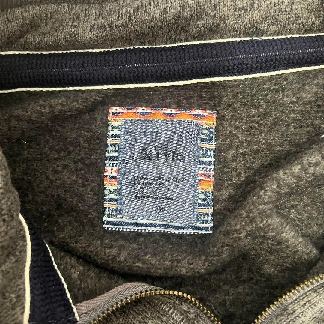 ⭐️ [X'TYLE X style] Sudadera gris con cremallera y capucha cepillada en la espalda