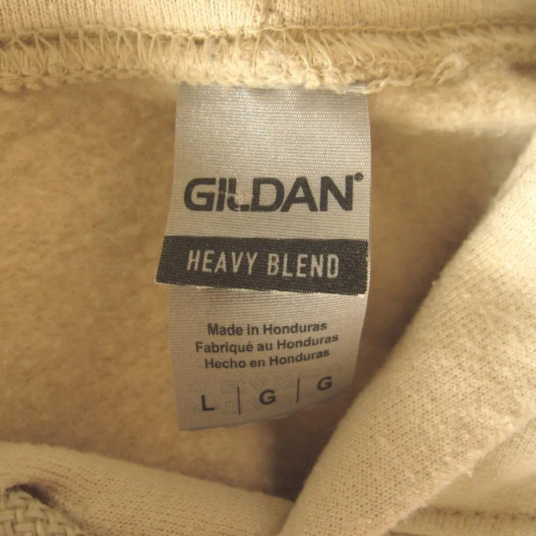 Beige L plain GILDAN fleece sweatshirt hoodie hoodie