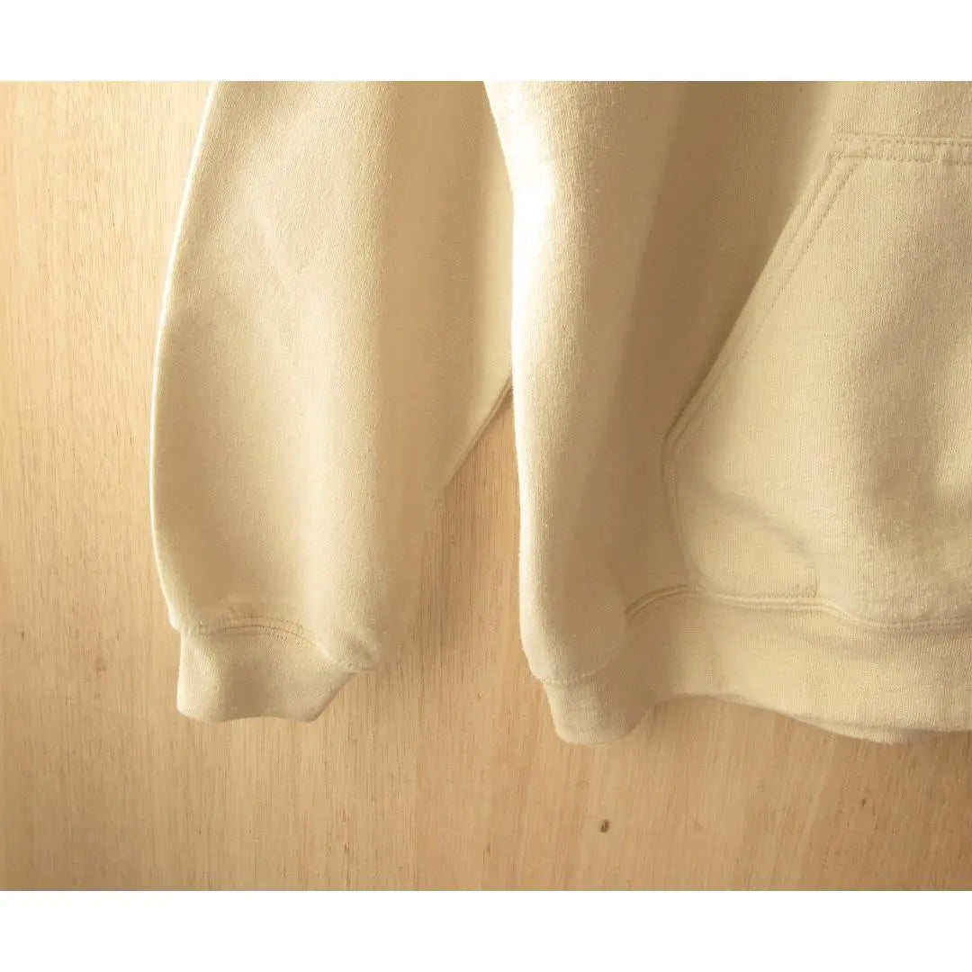 Beige L plain GILDAN fleece sweatshirt hoodie hoodie