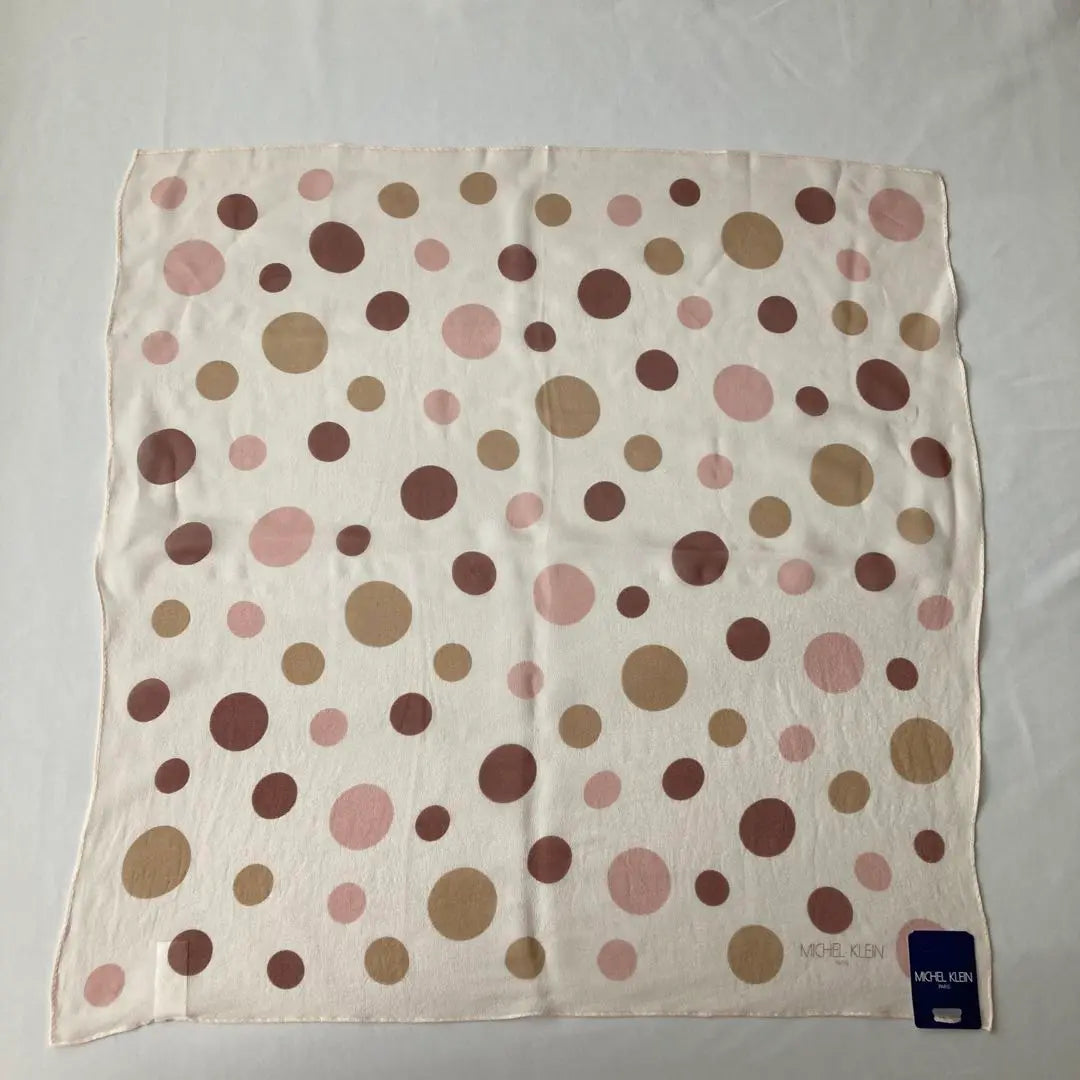 ★MICHEL KLEIN★Michelle KLEIN Silk Silk Scarf Dot Pink