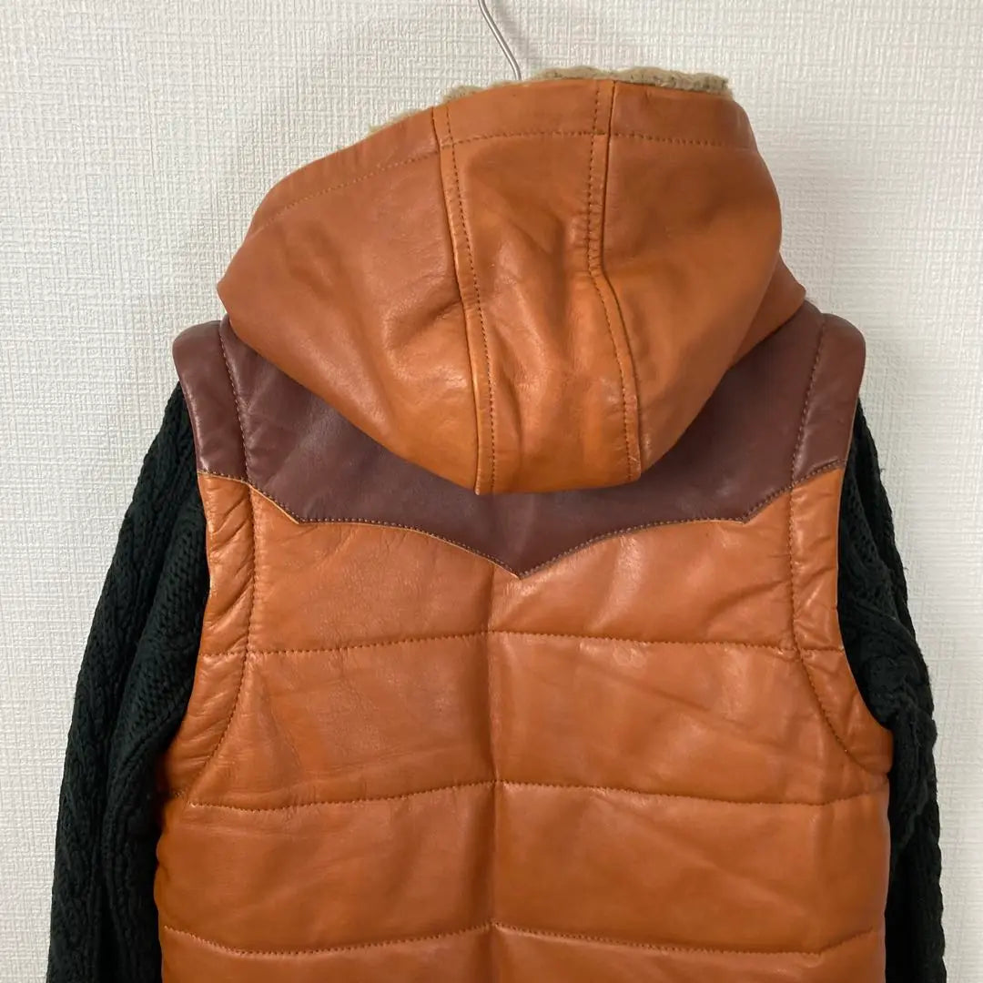 650 GLAMB 3WAY Obama Down Jacket Leather Knit Switching