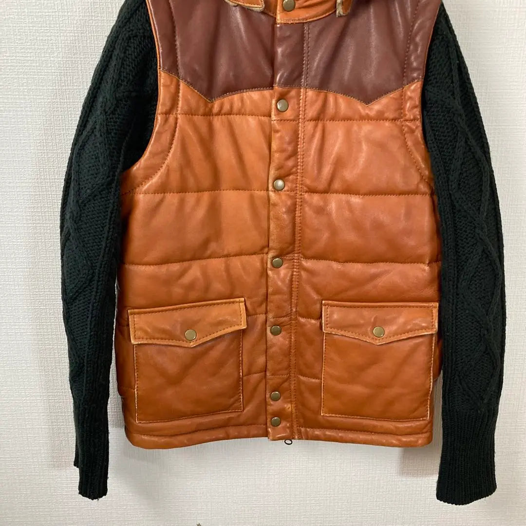 650 GLAMB 3WAY Obama Down Jacket Leather Knit Switching