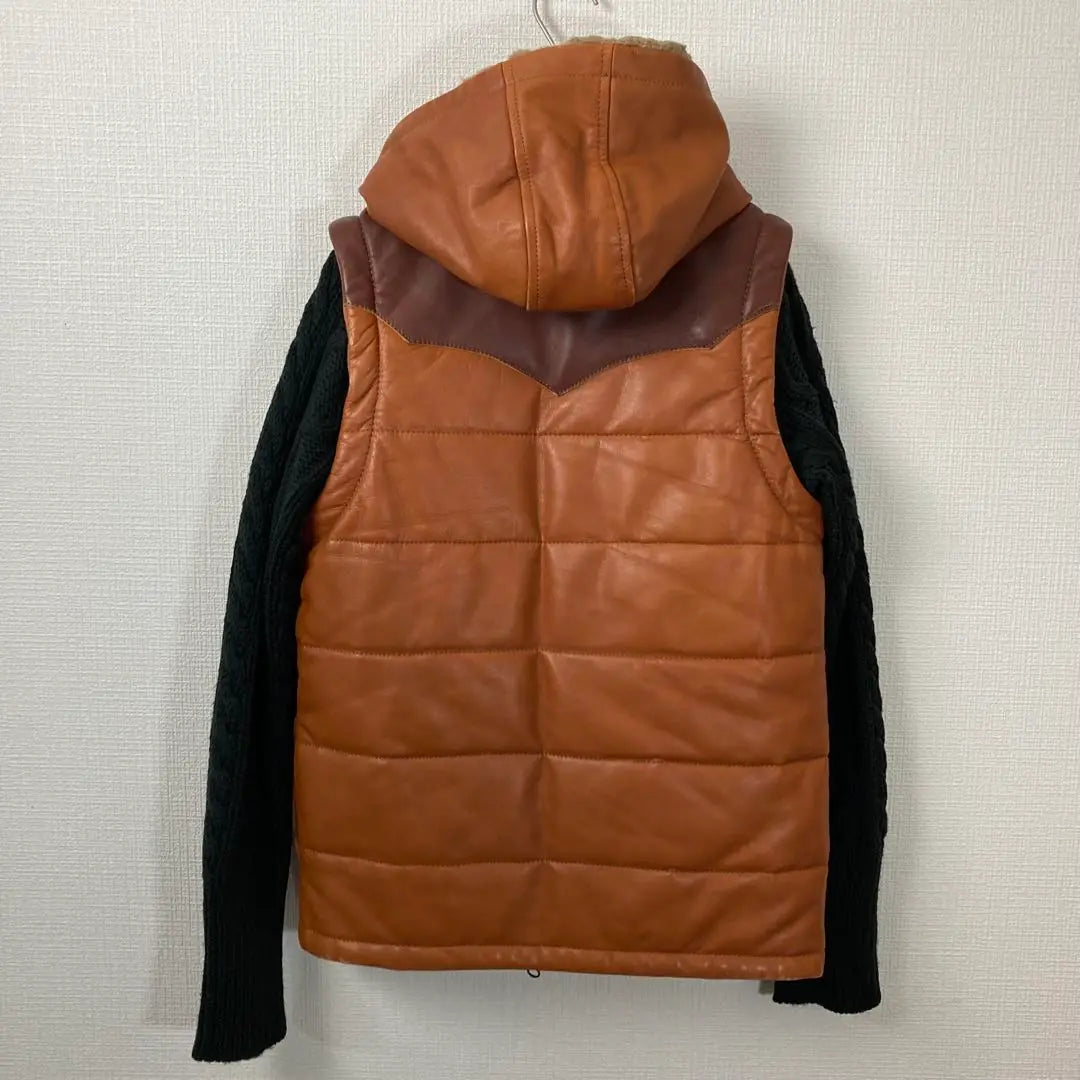 650 GLAMB 3WAY Obama Down Jacket Leather Knit Switching