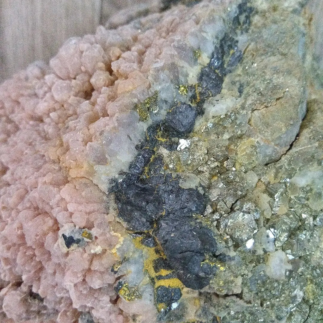 5 ostras de Hishimanganese (grandes), mina de Ota, prefectura de Aomori, ejemplar mineral de color rosa pálido, Japón