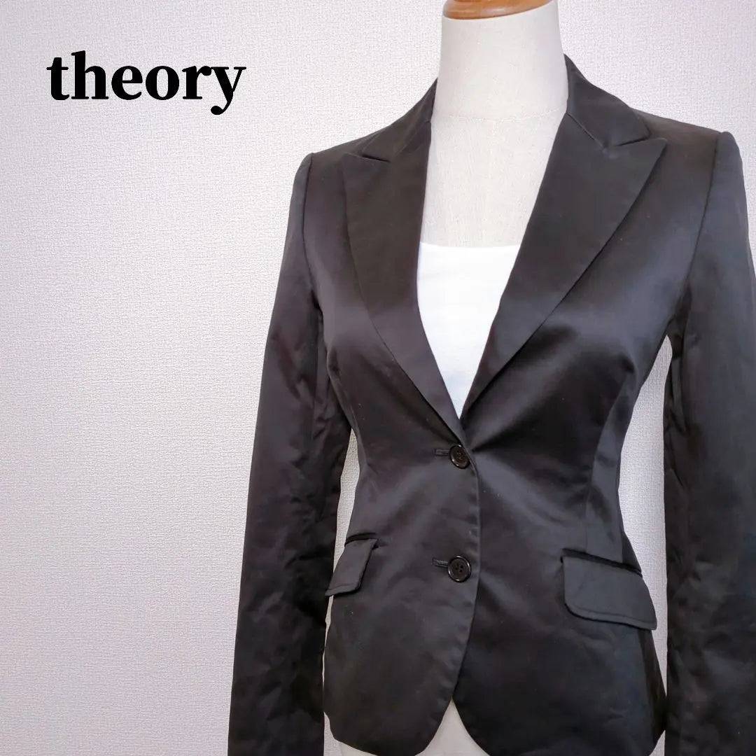 theory Cotton single tailored jacket black Made in Japan 0