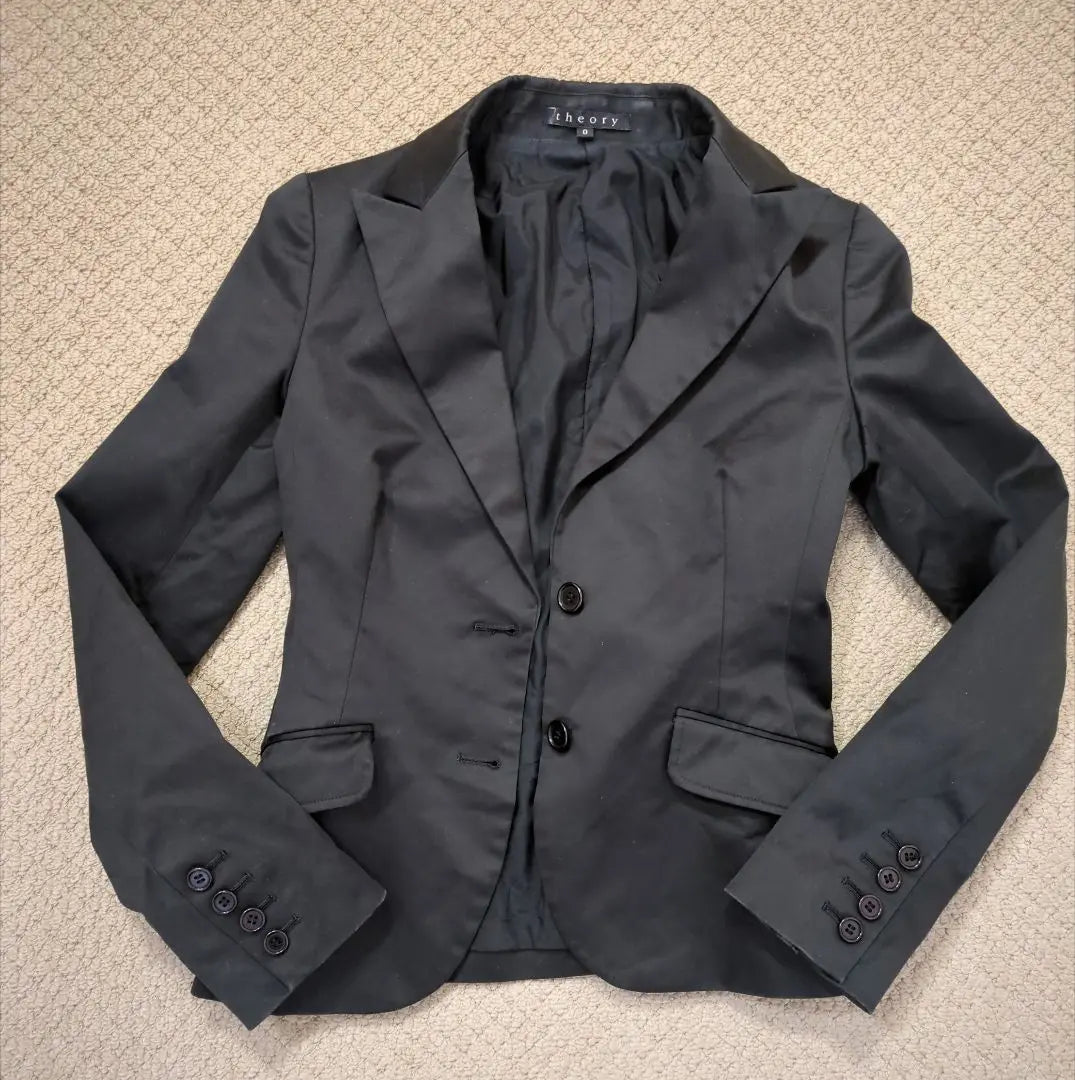 theory Cotton single tailored jacket black Made in Japan 0