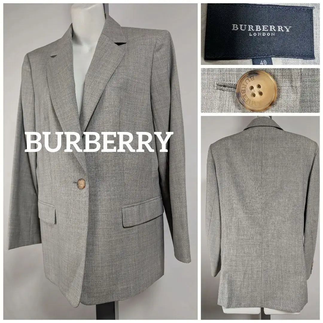 Burberry BURBERRY Grey Beautiful Tailored Jacket with Logo