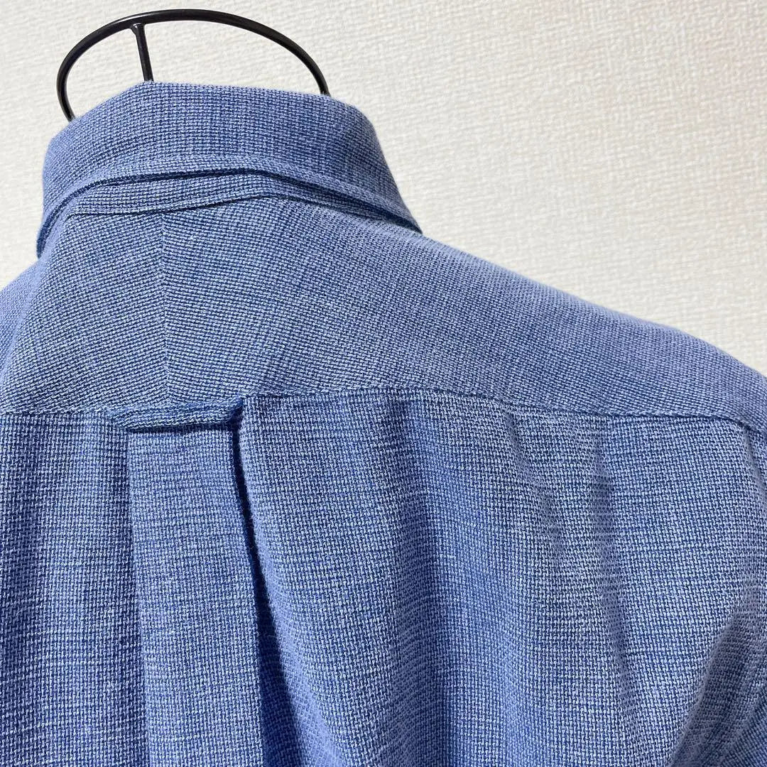 ♡ Union Station♡ 3/4 length shirt, blue, button-down cotton blend, check