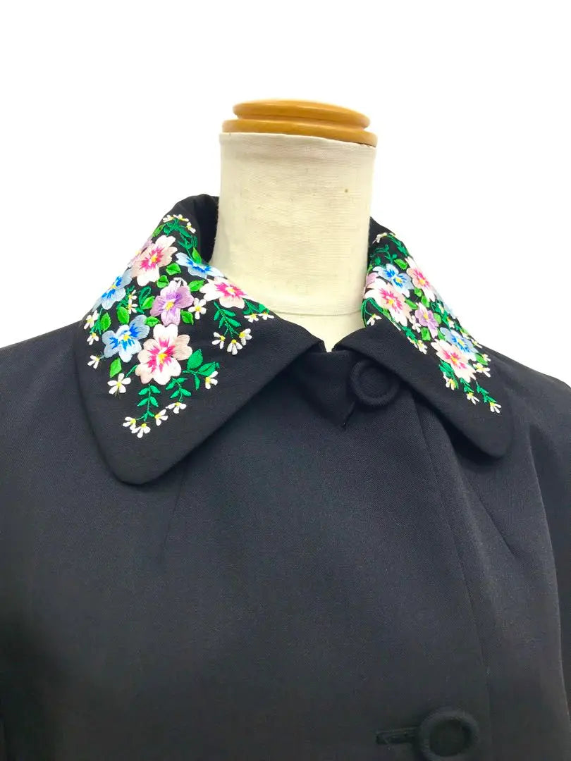 New horizontal embroidery 2way luxury Italian jacquard jacket black white collar black white