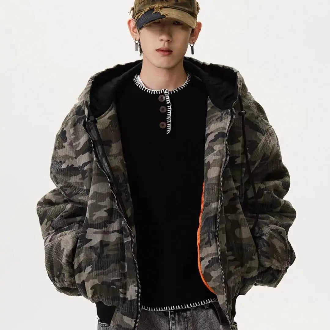 [Immediate shipping] Camouflage flight blouson oversized