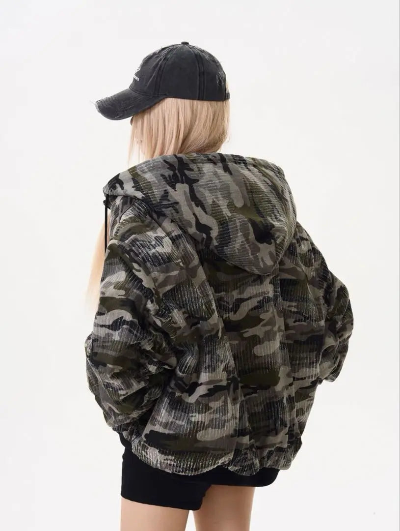 [Immediate shipping] Camouflage flight blouson oversized