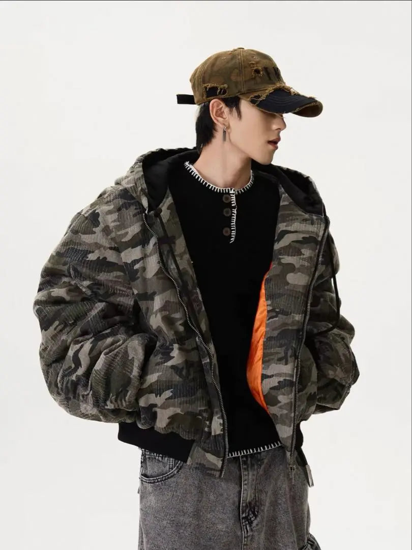 [Immediate shipping] Camouflage flight blouson oversized