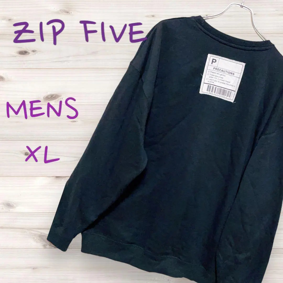 Zip Five Back Print Pullover Top Sweatshirt Unisex