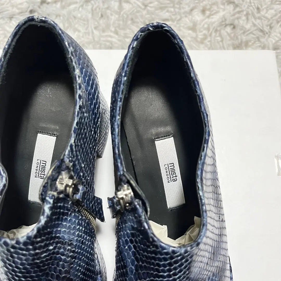 [Good condition] miista Python Side Zip Heel Shoes SPAINBLUE