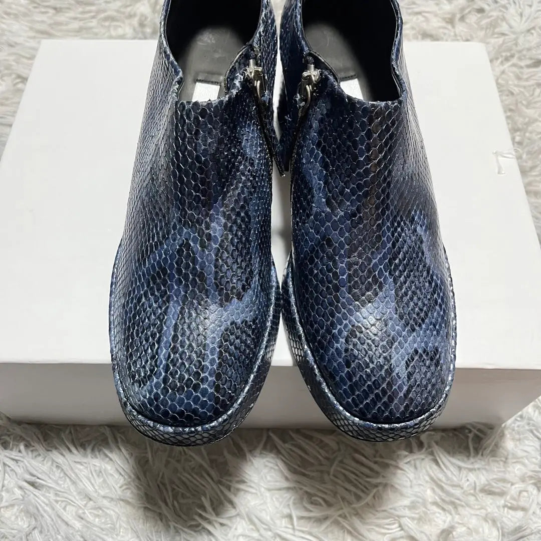 [Good condition] miista Python Side Zip Heel Shoes SPAINBLUE