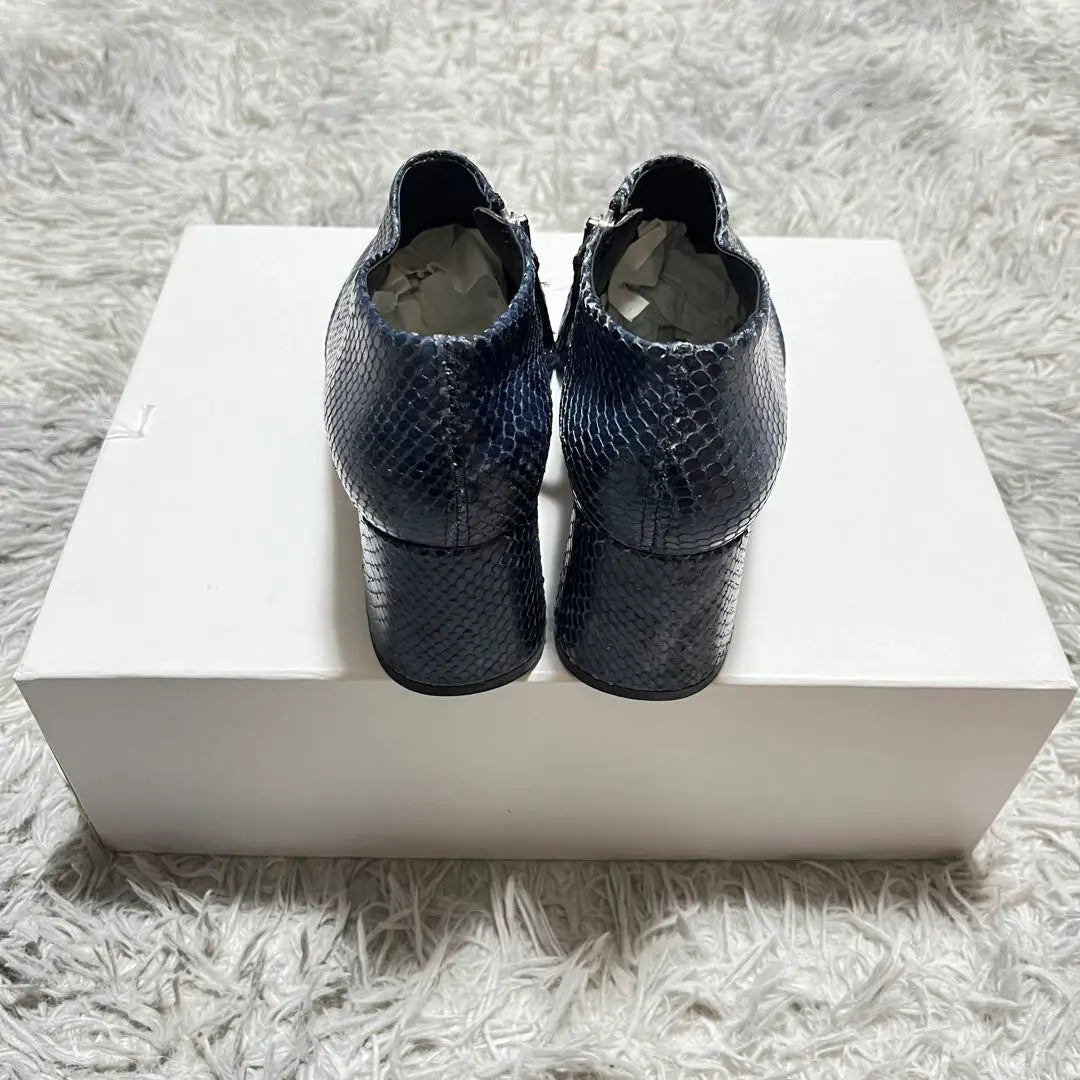 [Good condition] miista Python Side Zip Heel Shoes SPAINBLUE