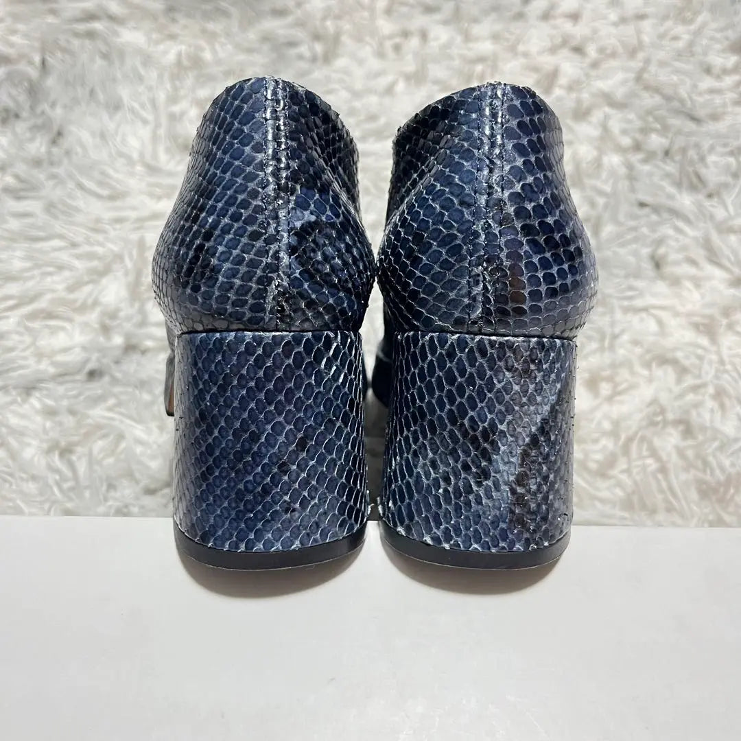 [Good condition] miista Python Side Zip Heel Shoes SPAINBLUE