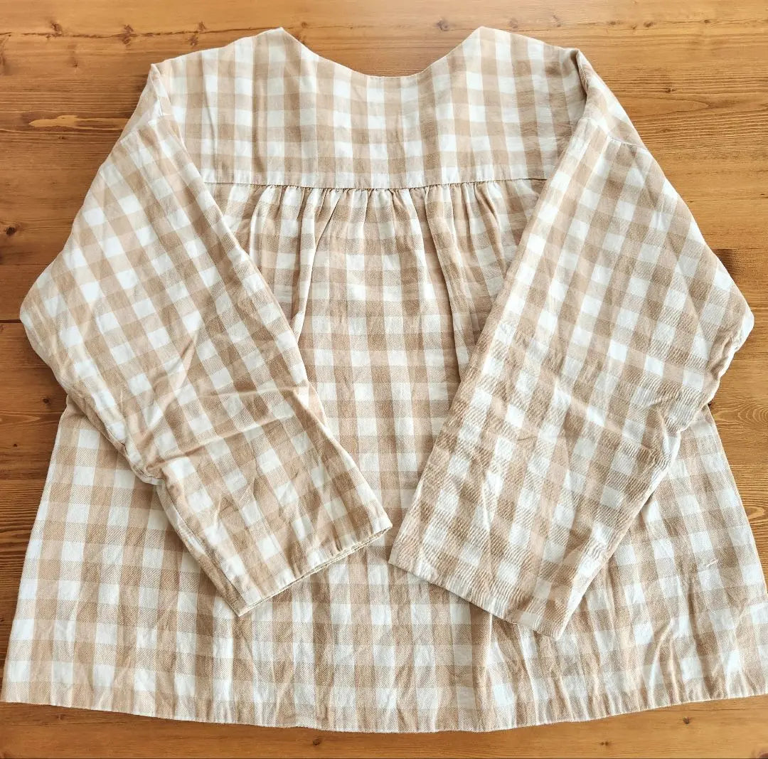 Samanthasamosmos SM2 block check beige front opening outer M size