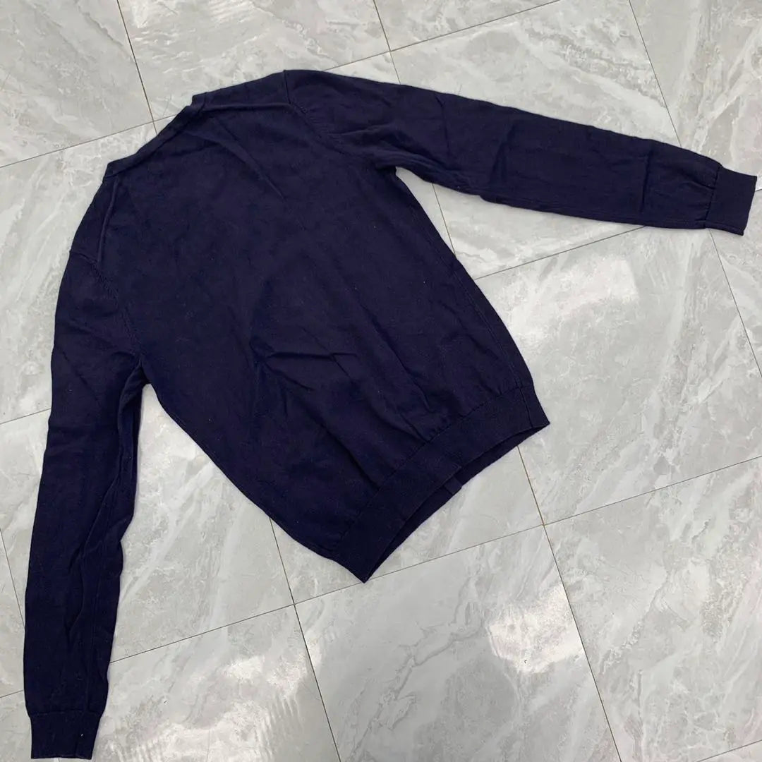 UNIQLO Cárdigan Azul Marino Con Cuello Redondo Algodón Talla M Simple | ユニクロ ネイビー クルーネック カーディガン コットン Mサイズ シンプル