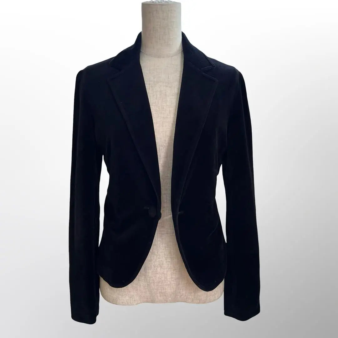 Rougevif Women's Velour Tailored Jacket Black Size 1 S Equivalent