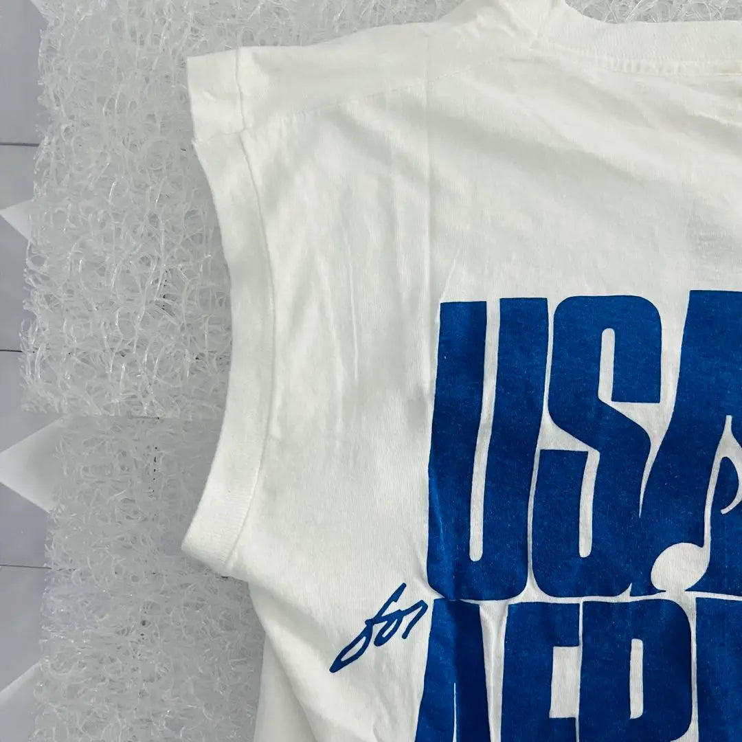 80s We Are The World Sleeveless Shirt USA L Rare Item