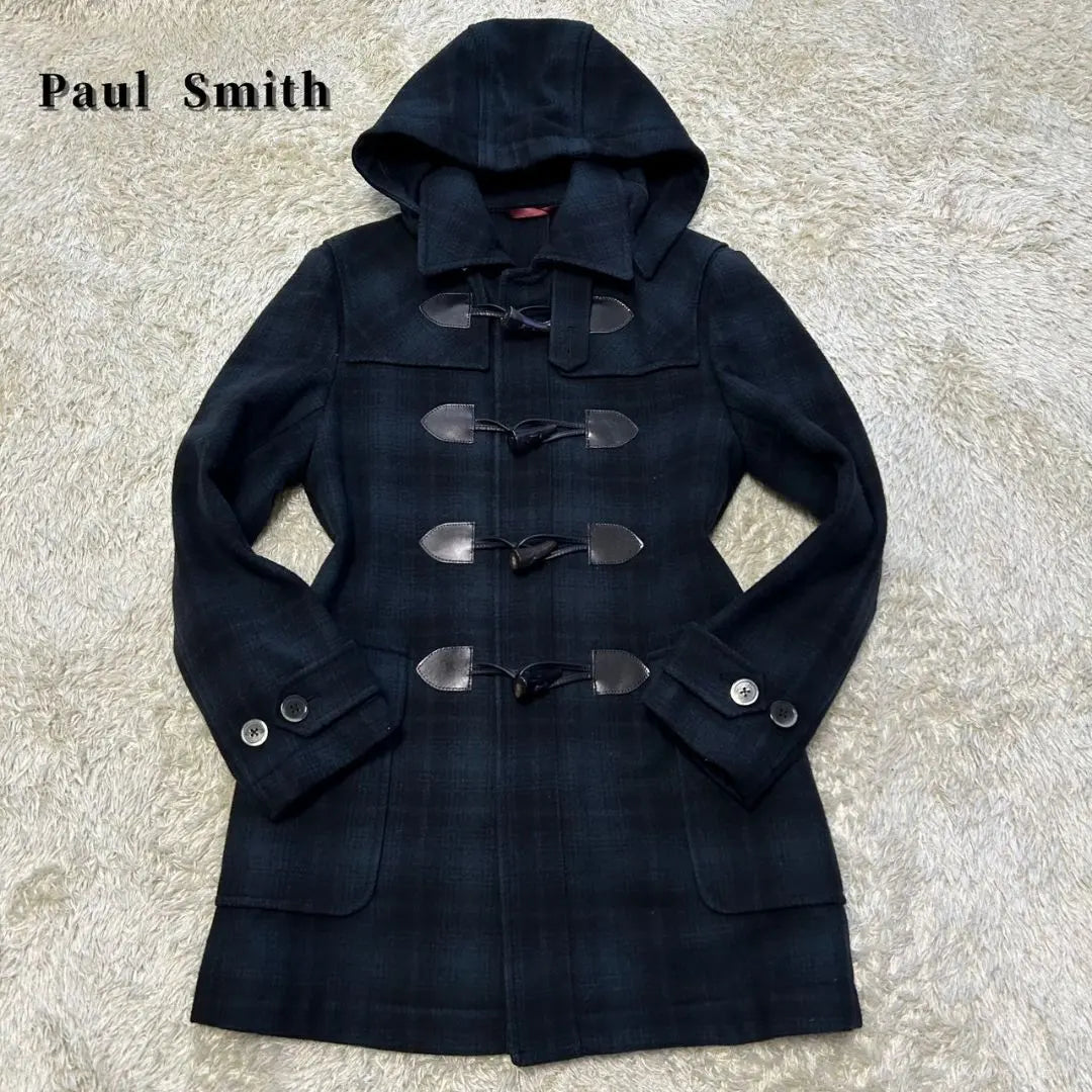 [Beauty] Paul Smith Duffel Coat Green Check Food M size | 【美品】ポールスミス　ダッフルコート　グリーンチェック　フード付き　Mサイズ