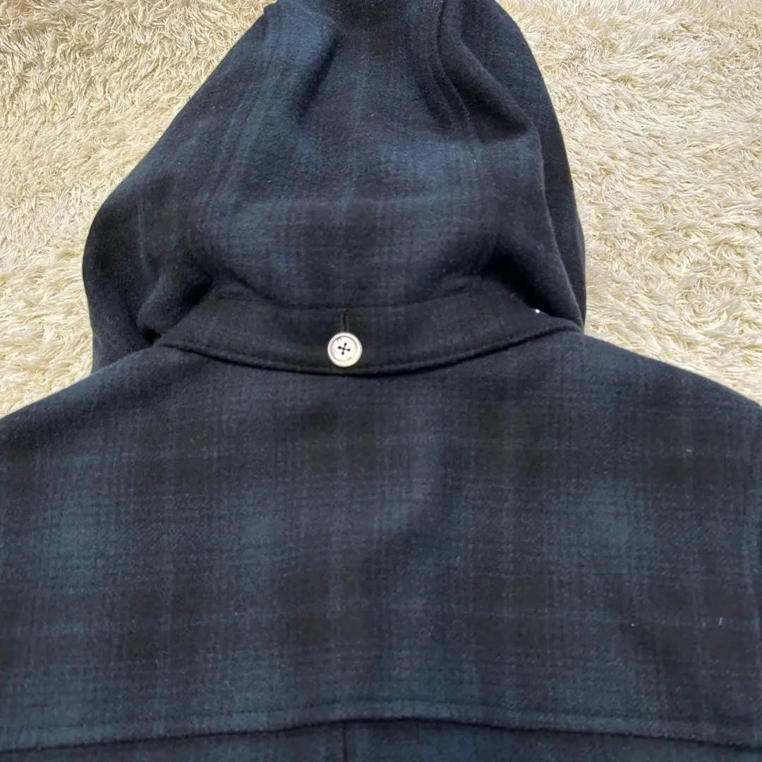 [Belleza] Paul Smith Duffel Coat Green Check Food Talla M | 【美品】ポールスミス ダッフルコート グリーンチェック フード付き Mサイズ