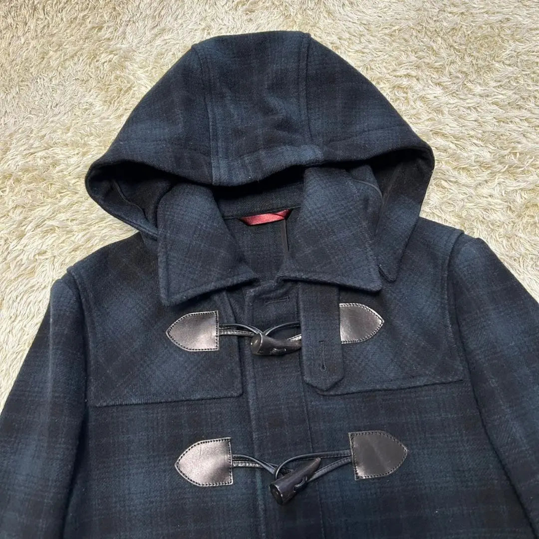 [Belleza] Paul Smith Duffel Coat Green Check Food Talla M | 【美品】ポールスミス ダッフルコート グリーンチェック フード付き Mサイズ