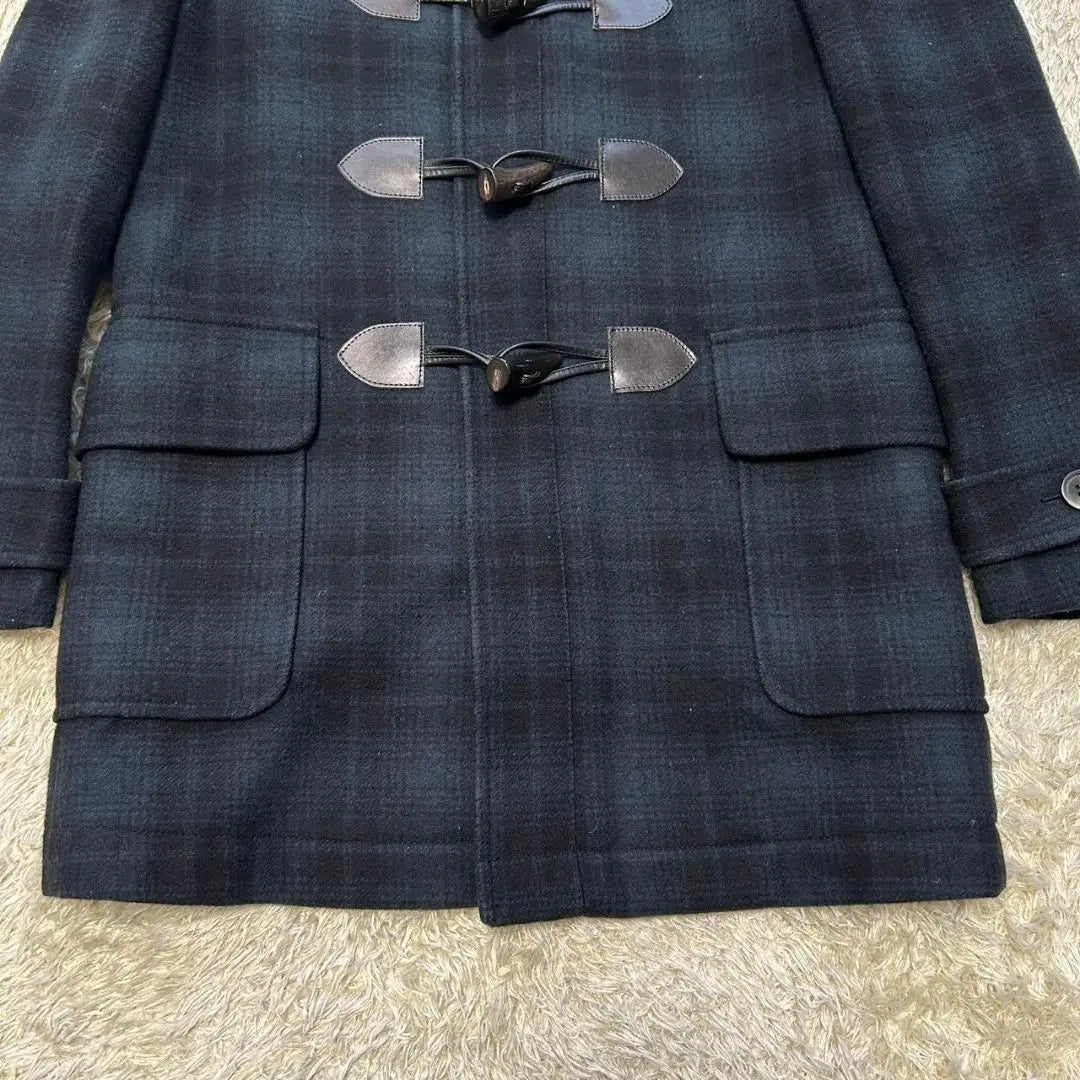 [Belleza] Paul Smith Duffel Coat Green Check Food Talla M | 【美品】ポールスミス ダッフルコート グリーンチェック フード付き Mサイズ