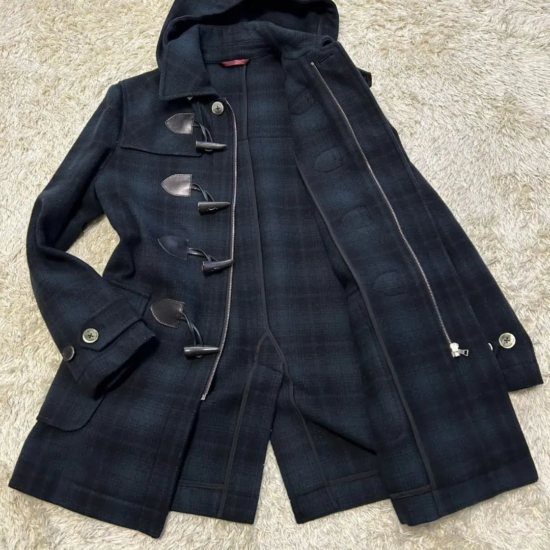 [Beauty] Paul Smith Duffel Coat Green Check Food M size | 【美品】ポールスミス　ダッフルコート　グリーンチェック　フード付き　Mサイズ