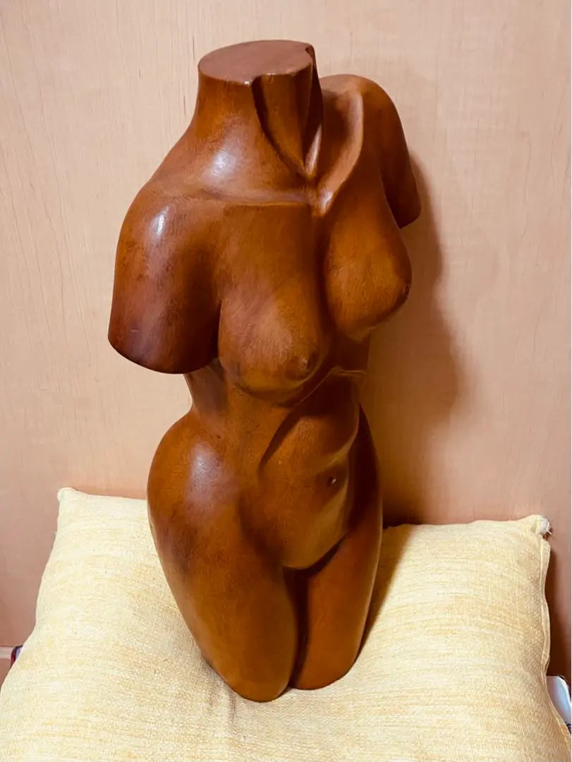 [Escala 1/2 aproximadamente 40 cm] Imagen de mujer desnuda escultura figura torsevo muñeca torso | 【1/2スケール約40cm】裸婦像 木彫り彫刻フィギュア トルソー 人形胴体