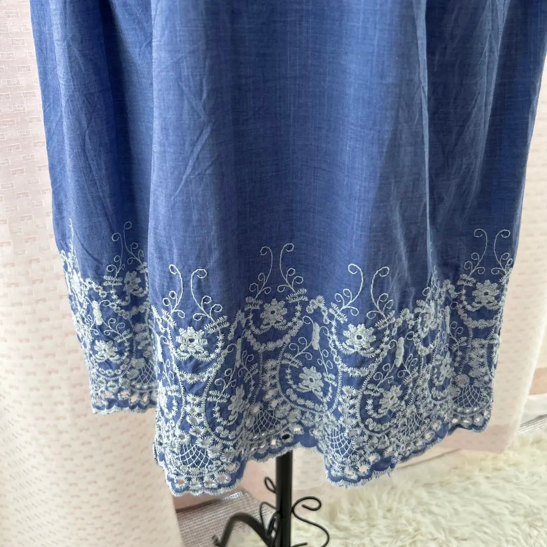 [Good condition] Junko Shimada lace embroidery dress 100% cotton S size