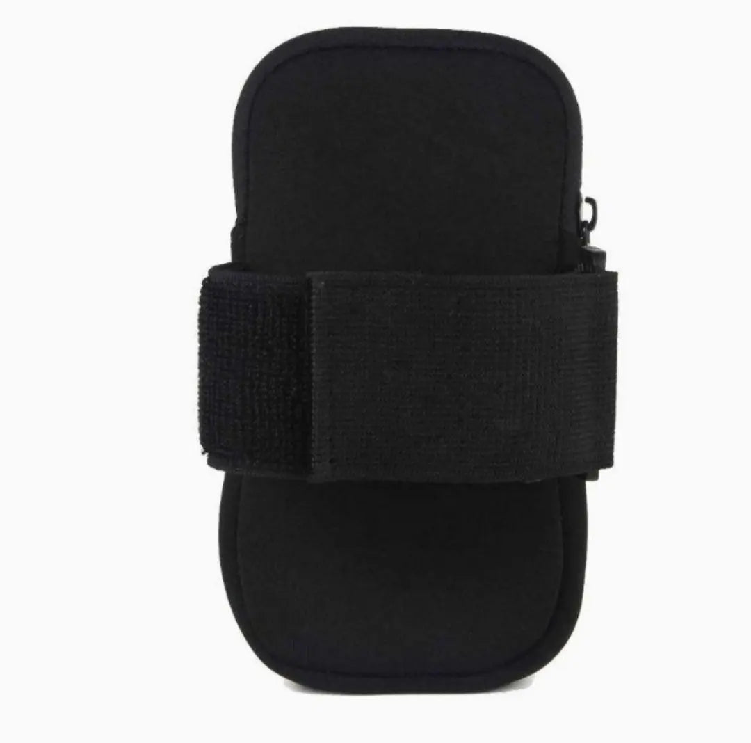 Bolsa de brazo deportiva para auriculares con orificios Género ajustable negro | スポーツ アーム ポーチ イヤホン穴付き 調節可能 男女兼用 ブラック