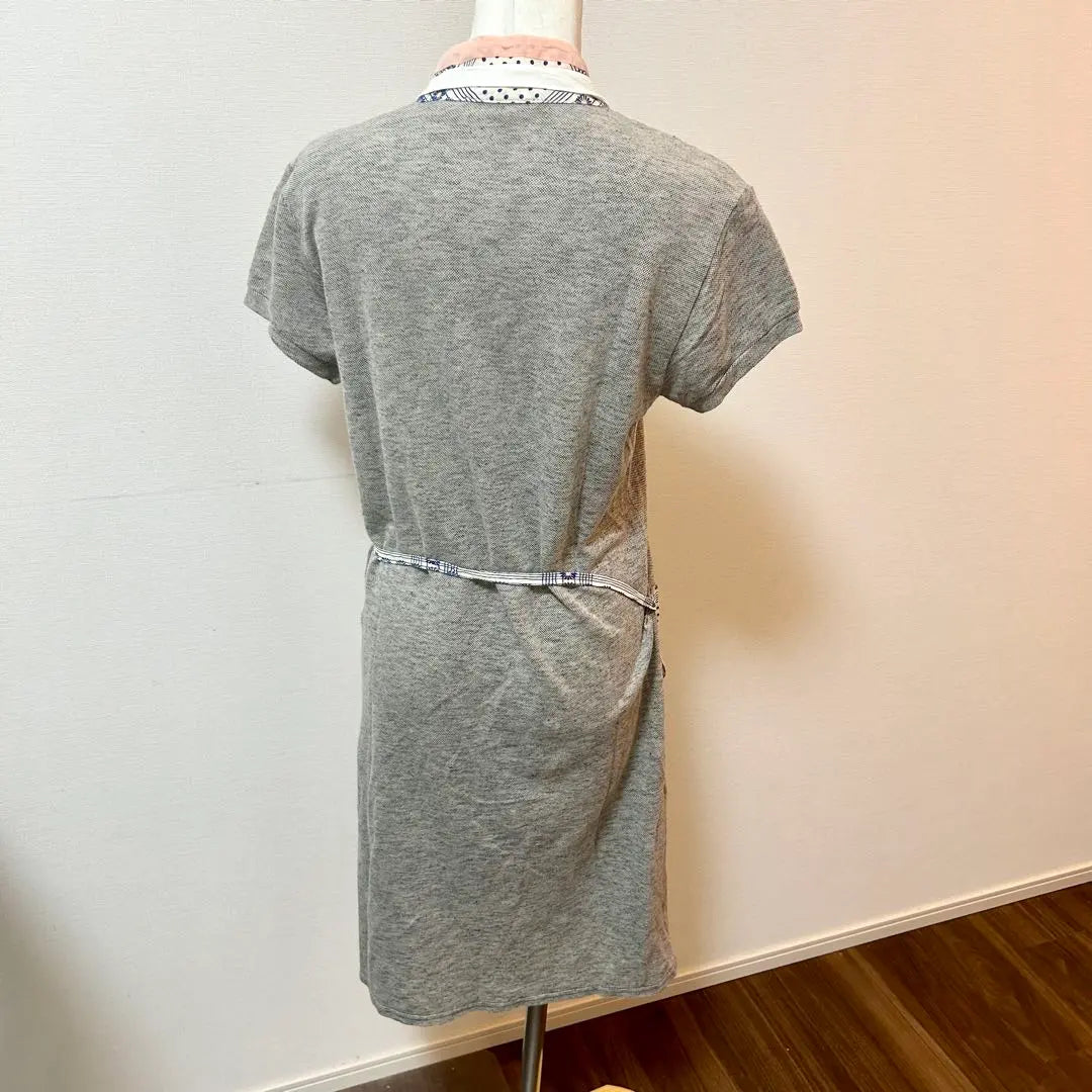 ¡Por orden de llegada! ¡En buenas condiciones! Vestido de manga corta con cuello floral y camiseta tipo polo gris 2 de Koterak