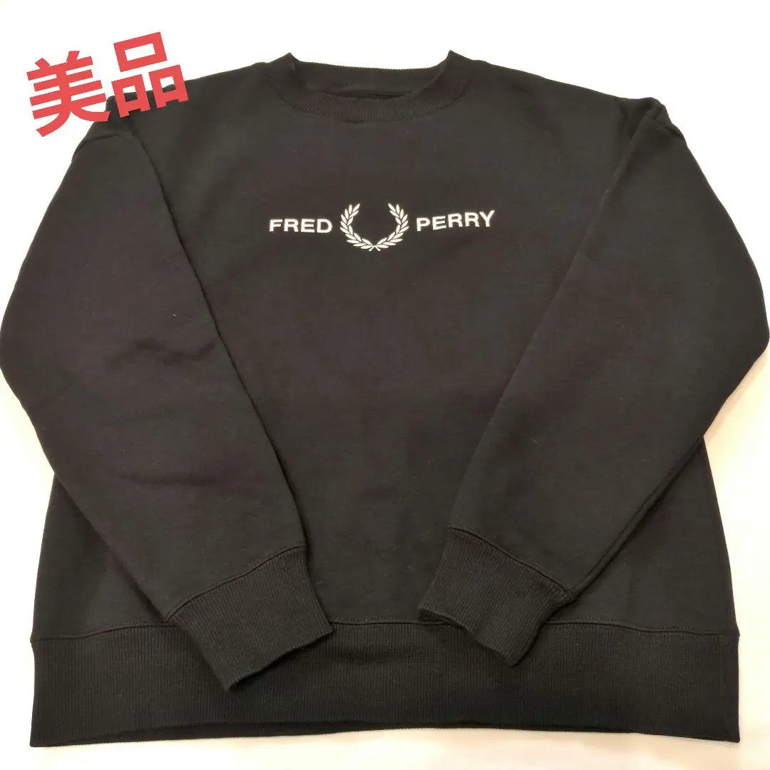 FRED PERRY Black Sweatshirt UK 10